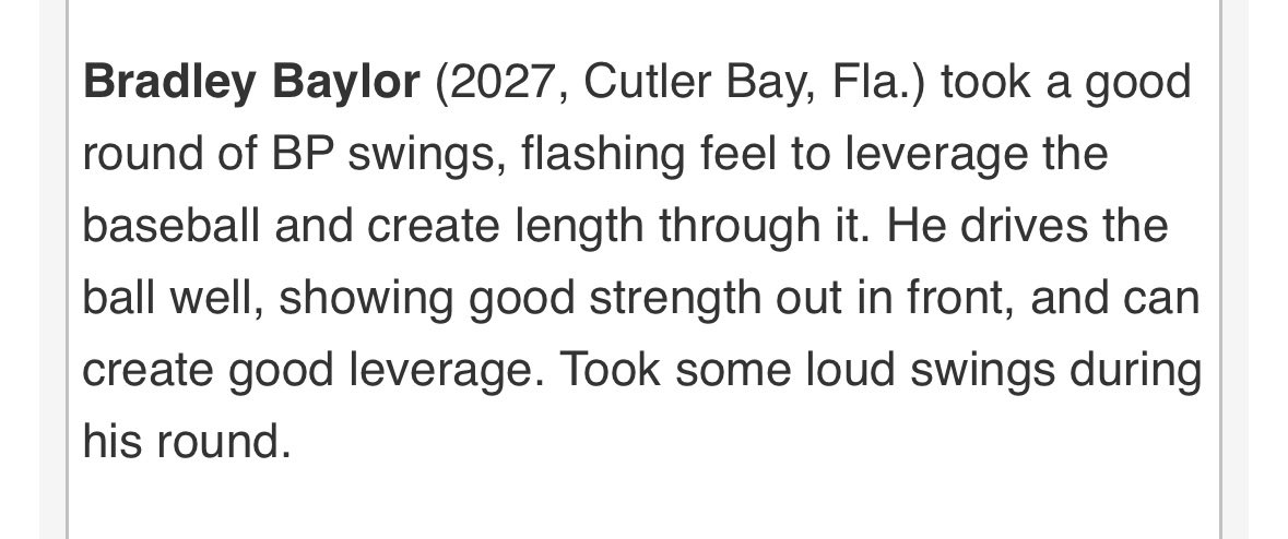 PG 2025 WWBA World Showcase Results: 96 EV | 89 OF | 87 INF | 6.9-60
<a href="/EliteSquad/">Elite Squad</a> <a href="/_CoachBCoachB/">Coach “B.” Breon Cox</a> <a href="/blanc_rick/">Rick Blanc</a> <a href="/PerfectGameUSA/">Perfect Game USA</a>