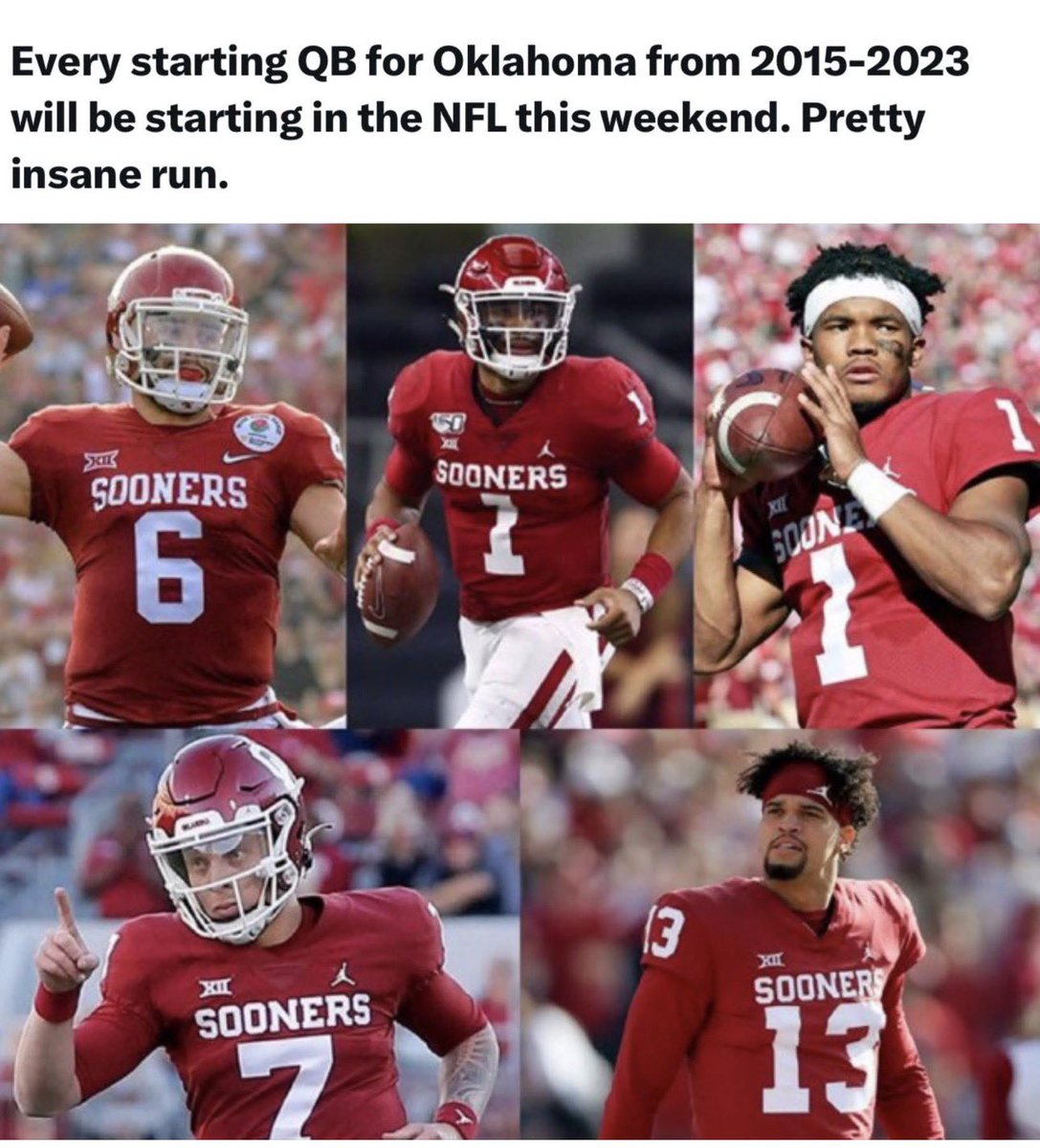 Death, Taxes &amp; OU claiming every QB they ran off.
