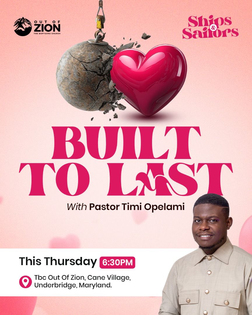 I know you will like to explore this with us.
Kindly join this evening at our auditorium for a wholesome WORD that will make what are building or about to build to last. 
#tbcoutofzion
#downloadservice
#builttolast