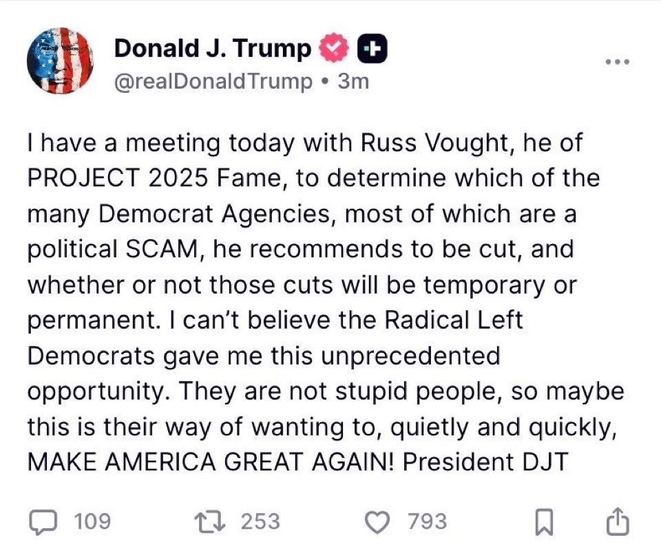 This is illegal, and yes is the same guy who claimed he'd never heard of Project 2025.  But there's a larger point to make here about public service.  No one who wins elected office wins 100% of the vote.  But everyone who holds public office represents 100% of their electorate.