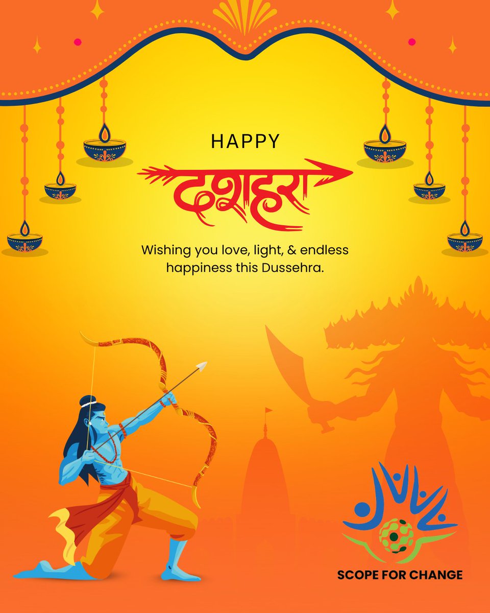 ✨ Happy Dussehra! ✨

👉 Donate today and be the reason a child smiles this festive season.
give.do/fundraisers/li…

#HappyDussehra #DonateForChange #ScopeForChange #LightUpALife #CelebrateWithPurpose #JoyOfGiving