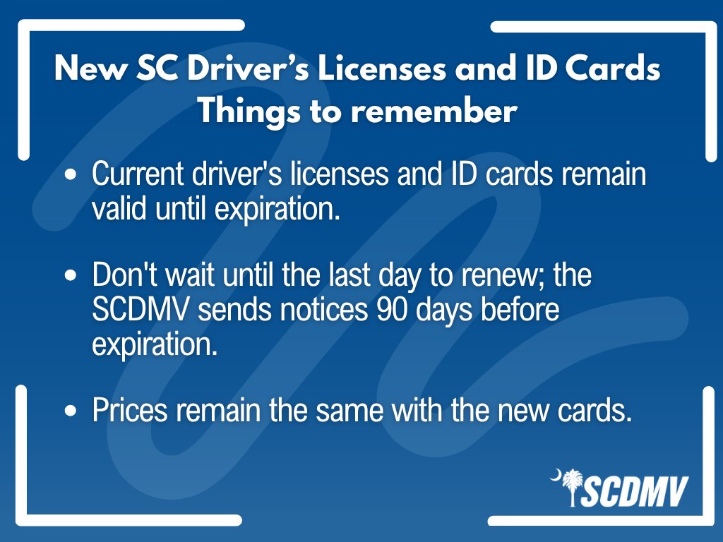 SCDMV is issuing redesigned driver’s licenses, beginner’s permits and identification cards, featuring advanced security features and upgraded materials to better safeguard customer identities and personal information.