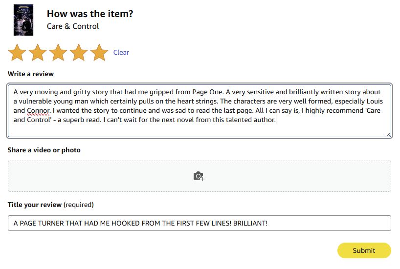 Here is my review for 'Care and Control' by  Roshan Pitteea Author. This book is a brilliant crime novel. Check it out now on Amazon. You won't be disappointed!