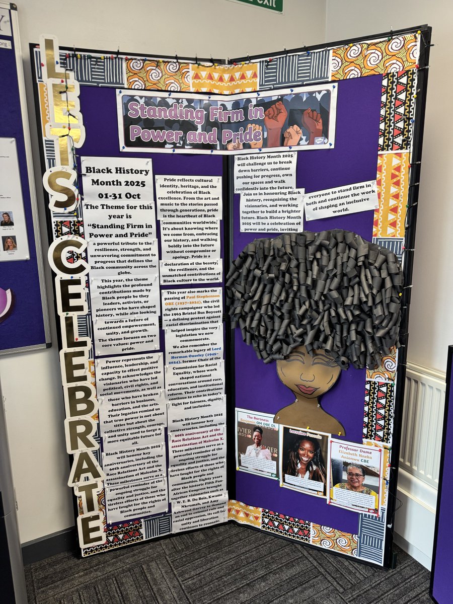 What a spectacular display for Black History Month!

The amazing Miss Harvey has created a beautiful setup in reception, sharing insightful information about BHM, including a glimpse into the culture, the history, and the incredible achievements. 💜

#BlackHistoryMonth #NGA