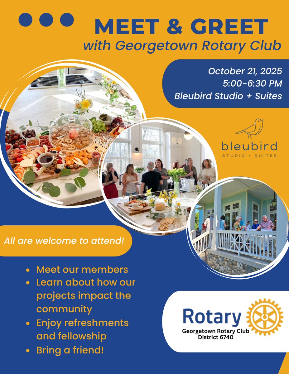 KyRotary's tweet image. Join us Oct 21 5p Meet &amp;amp; Greet @StudioBleubird