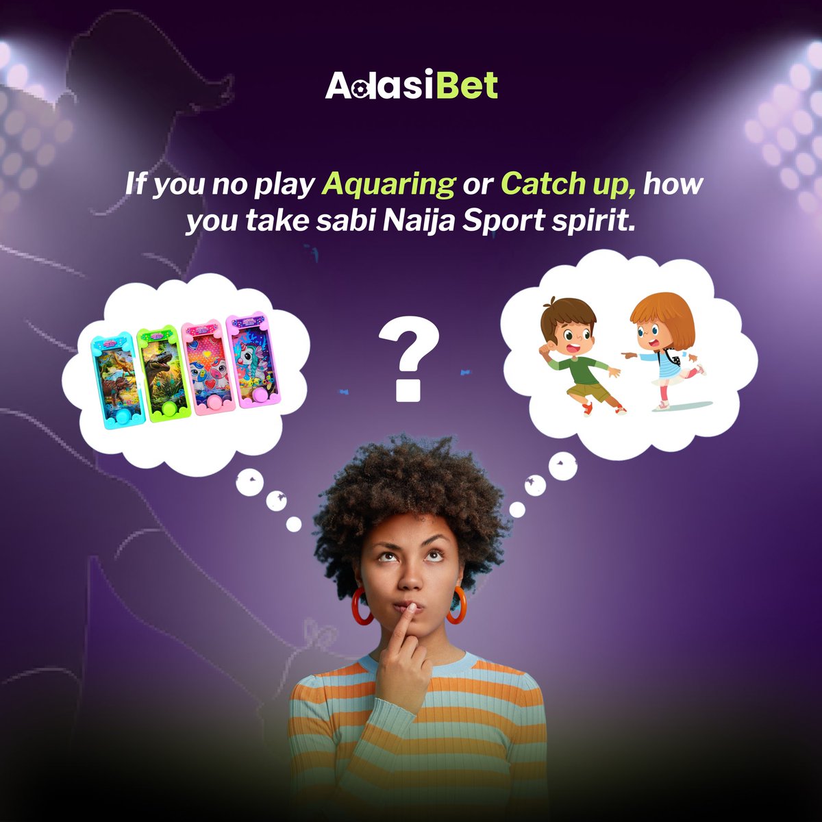 adasibet's tweet image. From Aquaring to Catch Up, Naija sport spirit no be today e start! ⚽🎮
Which one be your childhood fave? 👇
#AdasiBet #NaijaSpirit #GameOn #PlayBig
