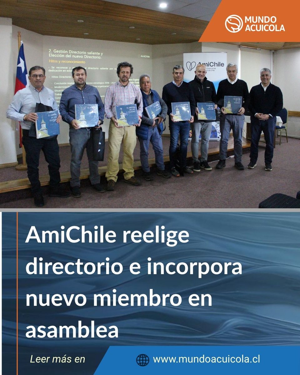 AMICHILE reeligió su directorio e incorporó un nuevo miembro en su asamblea general, reforzando su estructura institucional para los desafíos del sector.

mundoacuicola.cl/new/amichile-r…

Rodrigo Carrasco Arata • AmiChile Intemit • Víctor Hugo Barria Gómez