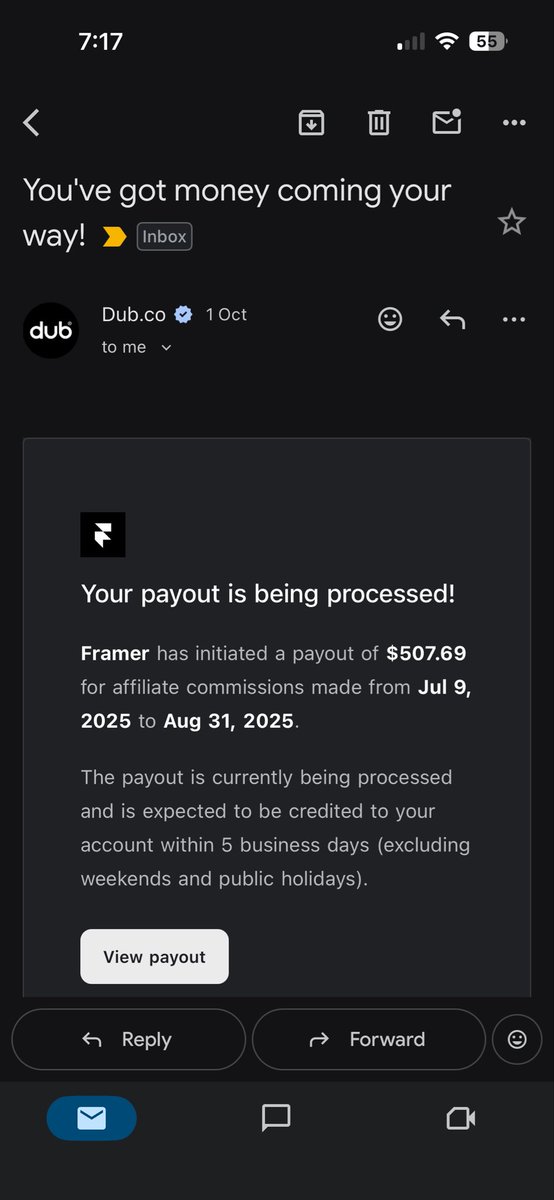Cha-ching! I love the <a href="/framer/">Framer</a> creator program with <a href="/dubdotco/">Dub.co</a>
