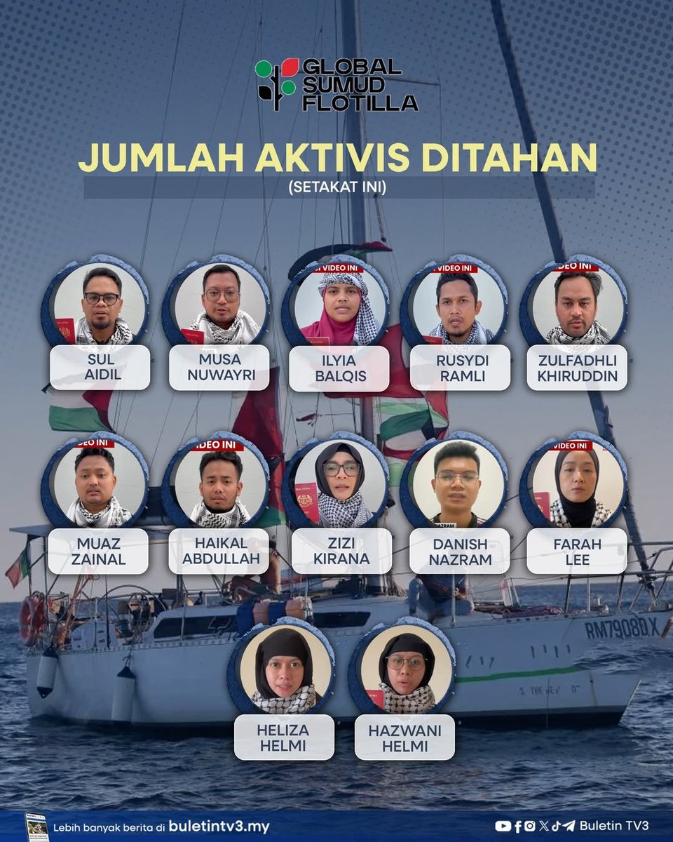 richardker's tweet photo. 7/ For Malaysians, this is close to home.

34 of our own joined this mission. At least 12 are now captured.

They carried our flag across the world, but more importantly... 

They carried our values: courage, compassion and humanity itself.

📸: Buletin TV3 https://t.co/4KzYmHugXE