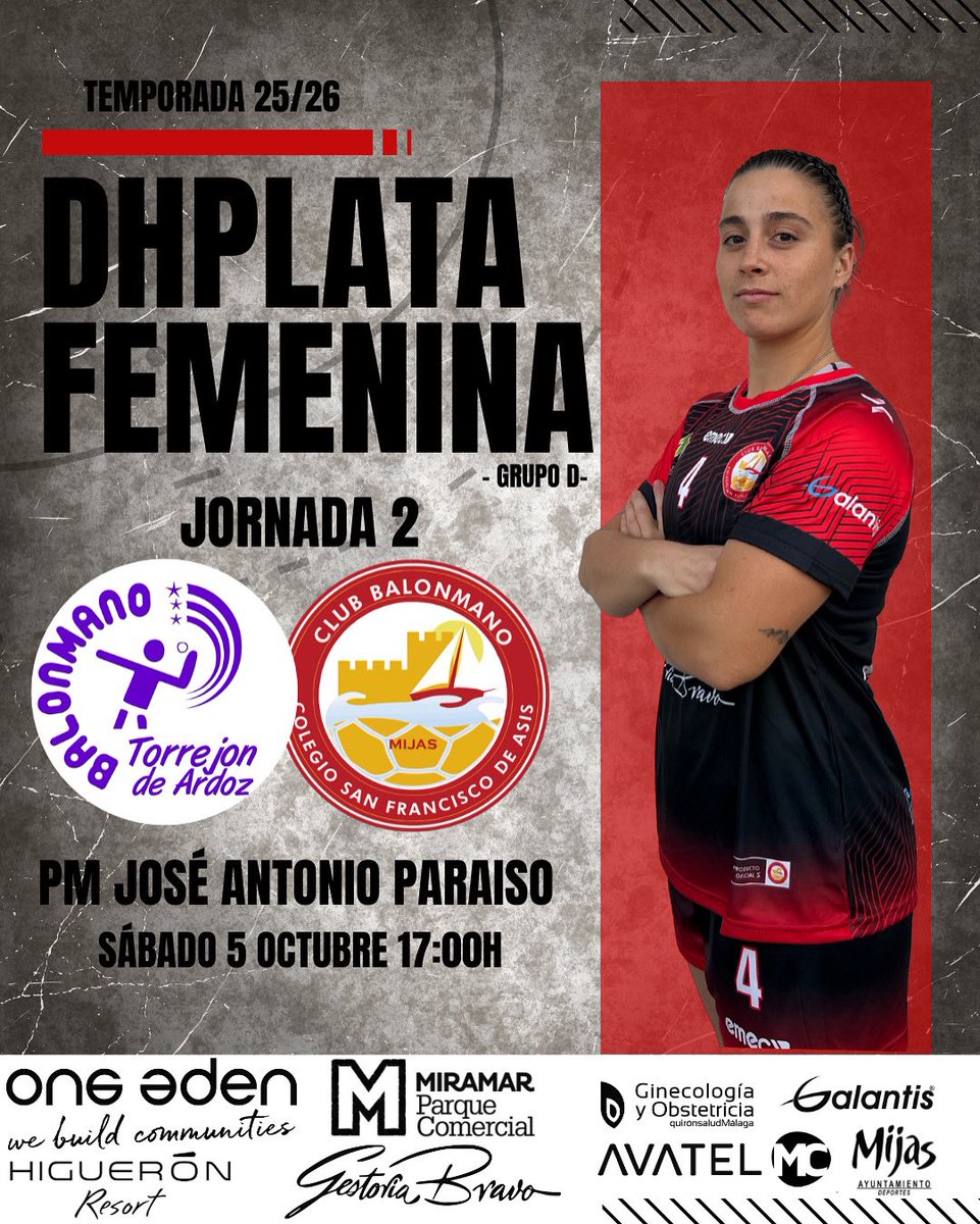 𝐉𝐎𝐑𝐍𝐀𝐃𝐀 𝟐🤾‍♀️

🚍 El #DHPF pone rumbo a Madrid con un claro objetivo, puntuar.

🆚 @bmtorrejon 
🗓️Sábado 4 octubre 
⏱️17.00h
📍Pabellón José Antonio Paraíso 
📺youtube.com/live/OYDgwHJiV… 

#creciendocontigo❤️🖤