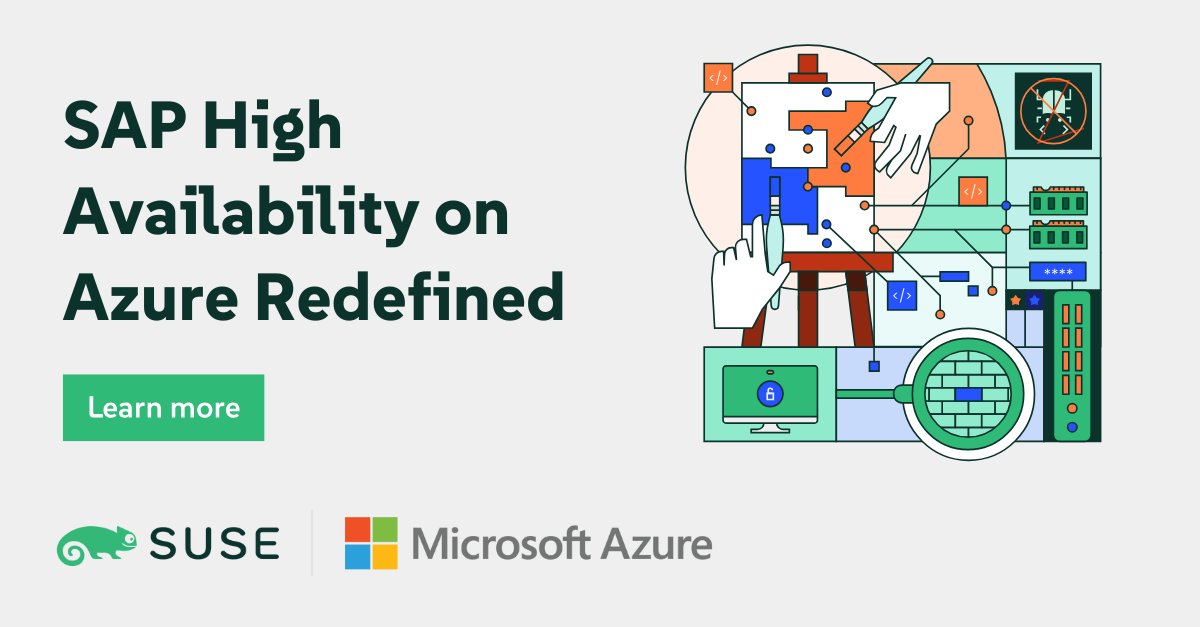 SUSEjeff's tweet image. 🏢 SUSE + @Microsoft = reliable #SAPonAzure ✅ New HANA resource agent ✅ Proactive HA w/ Azure Scheduled Events Mission-critical workloads, secured. Find out more:
okt.to/b3hptg #SUSE #Microsoft #Azure #HANA #CloudNative #EnterpriseResilience