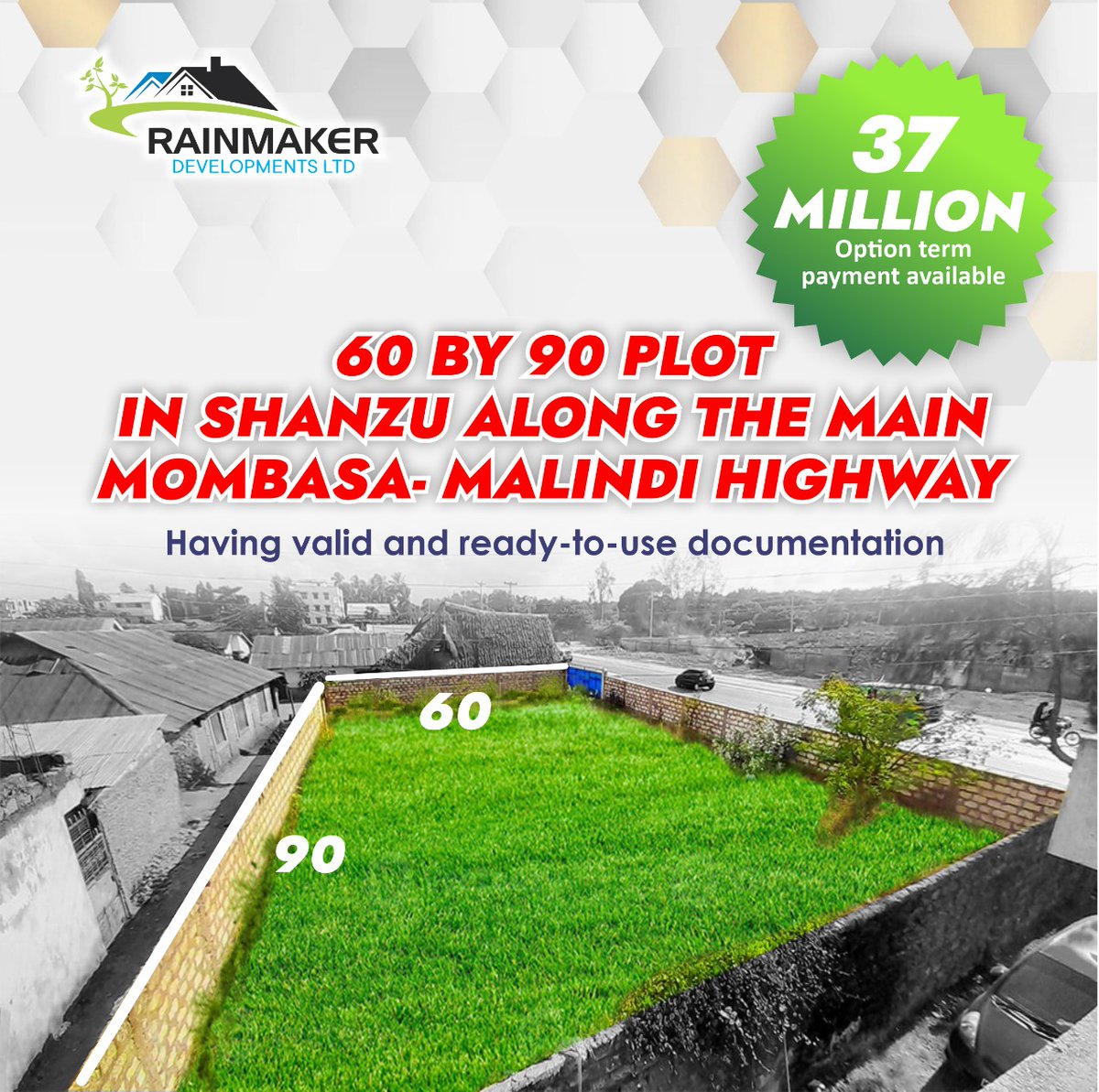 KeRainmaker's tweet image. 📍 5,400 sqft Commercial plot – Along the New Mombasa-Kilifi Highway!

✅ Prime Roadside Visibility – Perfect for fuel station, commercial units, or warehousing
✅ High-Growth Area

Available for Sale (KES 37M) or Rent
📞 Call 0780521049