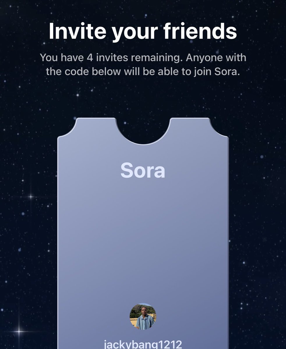 JacqBots's tweet image. i got 4 Sora 2 invite codes and i’m giving them away!!

Want one? Here’s how:
✅ Follow me
🔁 Repost this
💬 Comment “jacq bots”

i’ll DM you the code personally.

lets do itttt!! first come first serve!