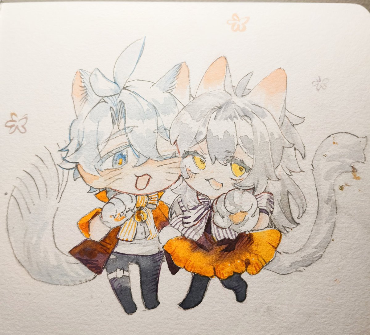 和<a href="/rkkkgrk/">Rkk</a> 的合绘，我画小白她画星
趁她去浴室把两人的衣服涂成了黄紫配色✧٩(ˊωˋ*)و✧