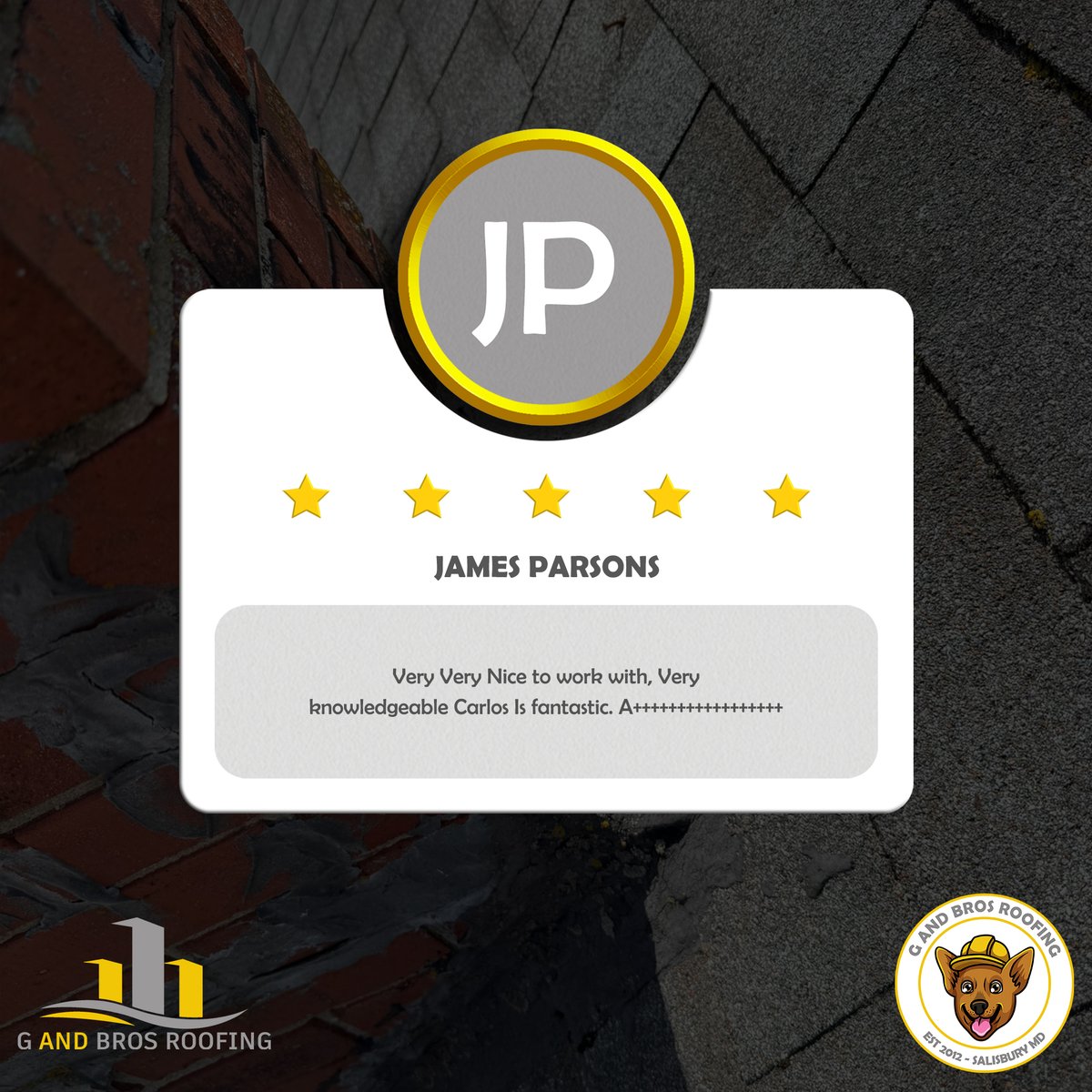 🗣️ Testimonial Thursdays
"Very knowledgeable… Carlos is fantastic!" ⭐ Thanks James Parsons for the 5⭐! We handled his shingle repair quickly — because no job is too small for G and Bros!

#GandbrosRoofing #ShingleRepair #SalisburyMD #TestimonialThursday #Roofer