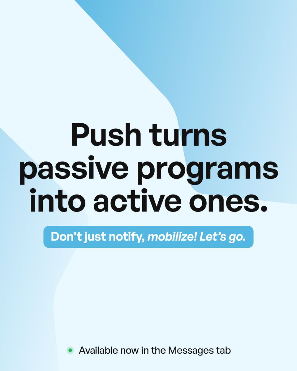 brandchamphq's tweet photo. 📢 Custom push notifications are live!

🎯 Target activity, reward, or referral pages

Available now in your BrandChamp dashboard.

#ProductUpdate #BrandChamp https://t.co/dFWGtBdDUU