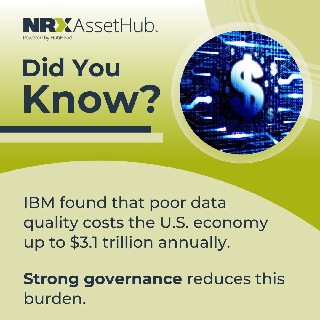 DataSeerDigital's tweet image. Did you know? IBM found that poor data quality costs the U.S. economy up to $3.1 trillion annually. Strong governance reduces this burden. #FactOfTheWeek #DataSeer #Maintenance