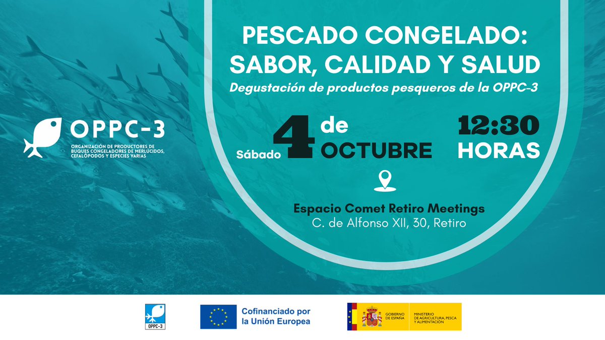 📅 Este sábado nos vemos en Comet Meetings, Madrid. De la mano de Edelmiro Ulloa, director gerente de <a href="/somosOPPC3/">OPPC3</a>, descubriremos todo lo que el pescado congelado puede ofrecernos en “Pescado congelado: Sabor, calidad y salud”.

Evento con el apoyo del <a href="/gobmapa/">Ministerio de Agricultura, Pesca y Alimentación</a> y el #FEMPA.