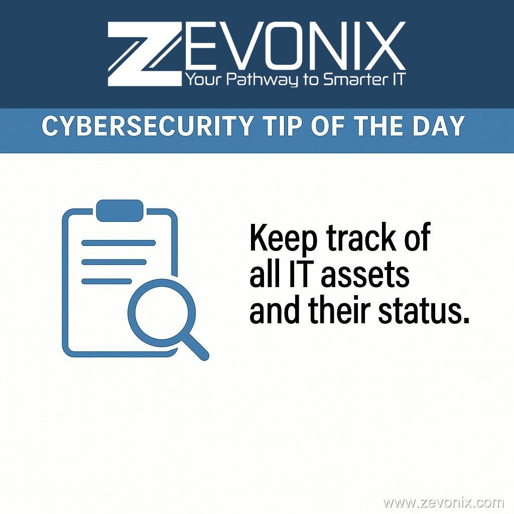 Zevonix_IT's tweet image. 📝 You can’t secure what you don’t know you have.
Keep track of all IT assets and their status to prevent blind spots in security. 🔍
👉 zurl.co/1ypW8
#CyberSecurity #ITSecurity #Zevonix
