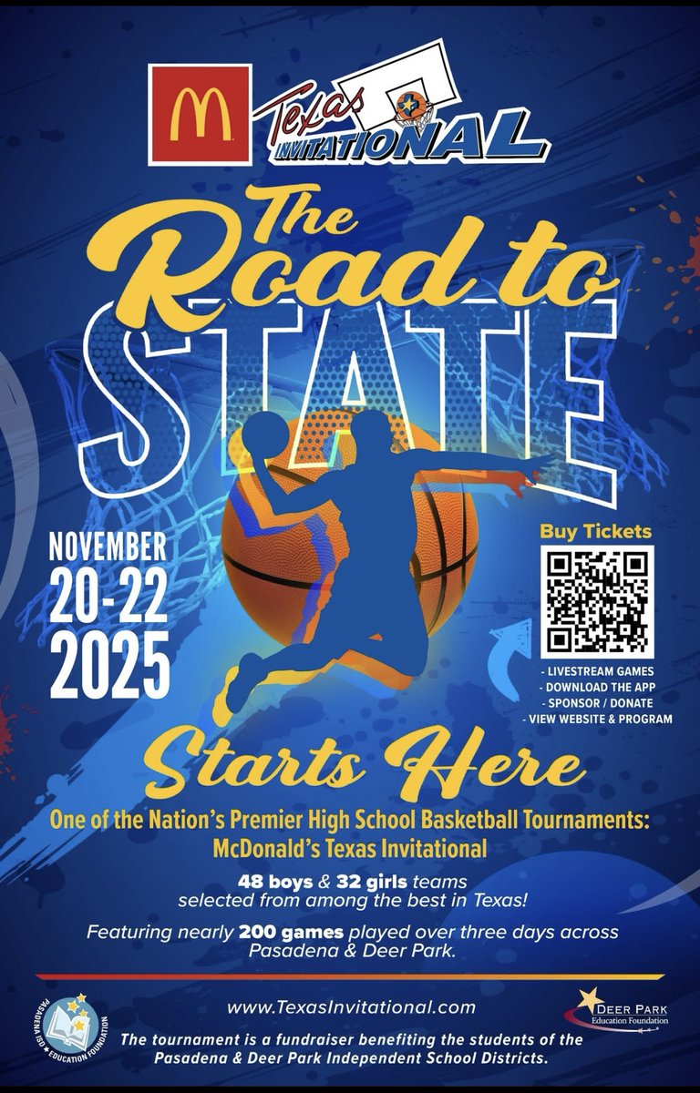 The McDonald's Texas Invitational is just around the corner!🏀 Don't forget to buy tickets to come and support these teams!💙