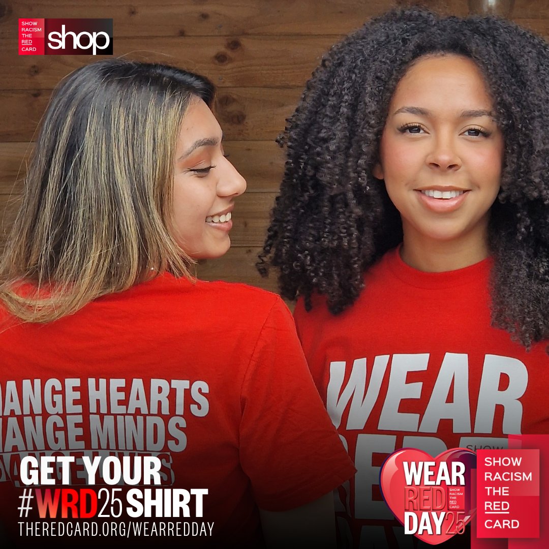 #WRD25: Wear Red &amp; Wear It With Pride - grab your #WRD t-shirt today👇🏽

🔗theredcard.org/shop/

#WearRed | #AntiRacism | #SRtRC