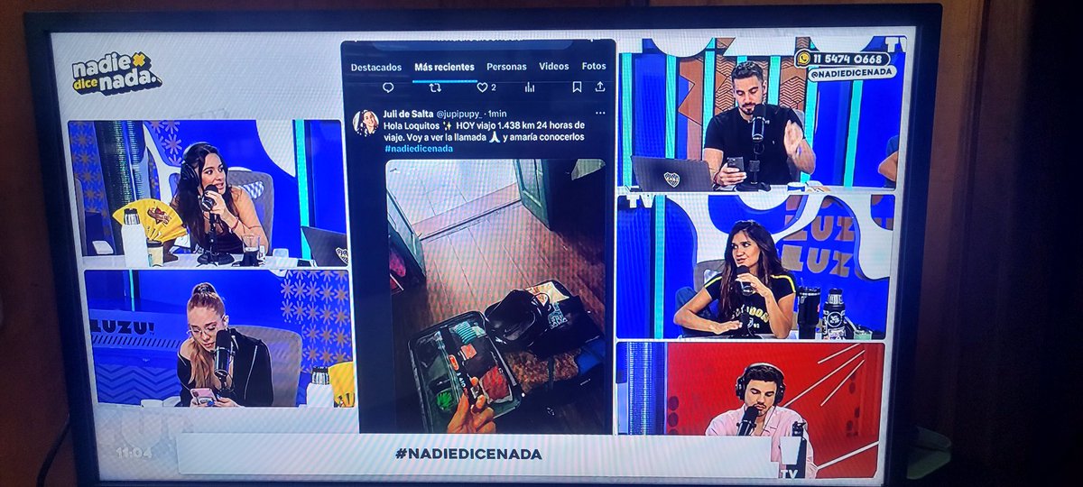 StellaCirus's tweet photo. Como todas las mañanas , acompañada x los mejores! Aguante @nadiedicenada_ Aguante Momi , Santi y todos!!!! #luzutv https://t.co/xRxgPoSUfP