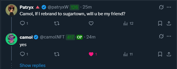 A promise is a promise <a href="/camolNFT/">camol</a>

Now let me see how big <a href="/visitsugartown/">Sugartown</a> community is