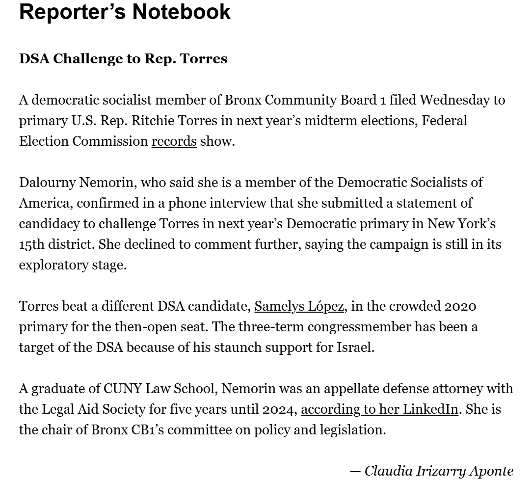 AndrewGiambrone's tweet photo. a democratic socialist is challenging Rep. Ritchie Torres of the Bronx, @THECITYNY reports https://t.co/eJ8HBL5AUx