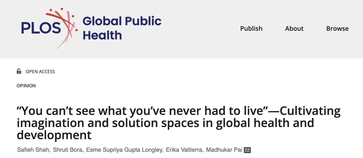 Shashika Bandara (@shashikalb) on Twitter photo I strongly resonated w/ this paper! Often times, lived experience be it racism, visa inequity, or any other experience, is difficult to understand without living through it. It affects policies, priorities, and limits of our imagination.
Highly recommend:
journals.plos.org/globalpubliche… I strongly resonated w/ this paper! Often times, lived experience be it racism, visa inequity, or any other experience, is difficult to understand without living through it. It affects policies, priorities, and limits of our imagination.
Highly recommend:
journals.plos.org/globalpubliche…