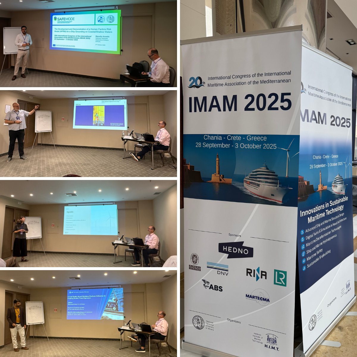 mrg_ntua's tweet image. ✴️An exciting day at #IMAM2025 in Chania, Crete! Our @niven_gr chaired the Human Factors session with great talks on motion sickness, risk models &amp;amp; VR training of RCC operators. 👏 Congrats to all presenters and especially our @mannetis for the HFRM work in @SAFEMODEproject!