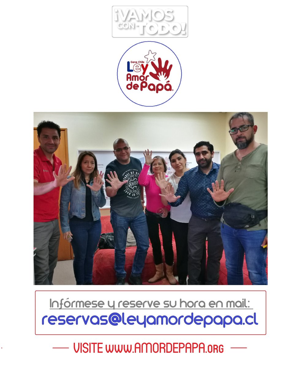 DefensorNinoCL's tweet image. TODOS ELLOS FELICES Y EMPODERADOS TRAS HABERSE CAPACITADO EN NUESTRA #LEYAMORDEPAPÁ

Ahora lo esperamos a usted, escríbanos al mail: reservas@leyamordepapa.cl

¿HASTA CUÁNDO ESPERARÁ PARA DEFENDER LOS DERECHOS DE SUS HIJOS?

@AmordePapa
amordepapa.org

¡VAMOS CON TODO!