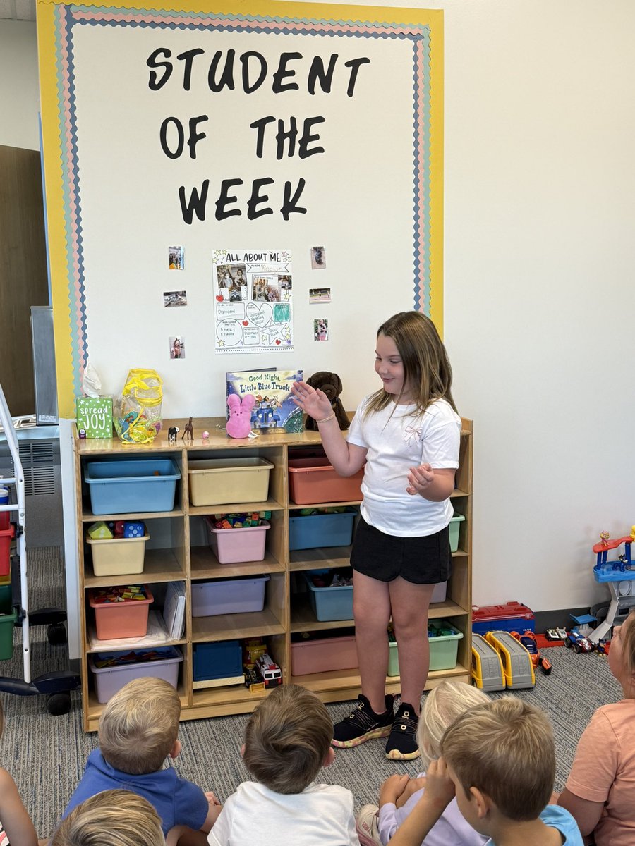 We had our first student of the week. We loved getting to learn more about her. #EMFbobcats