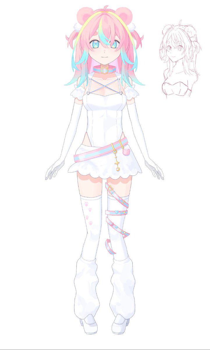 新しく作る子のデザイン。販売予定です✨
#Live2D #イラスト #vtuber