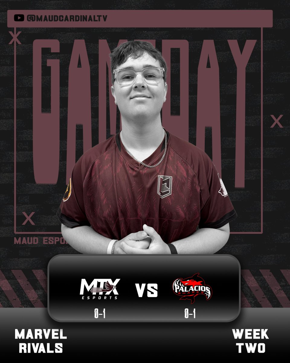 CARDINALS ASSEMBLE! 

Today, the Cardinal Marvel Rivals team takes on the Palacios Sharks in league play. Good luck, Cards!
#PwrUpMaud