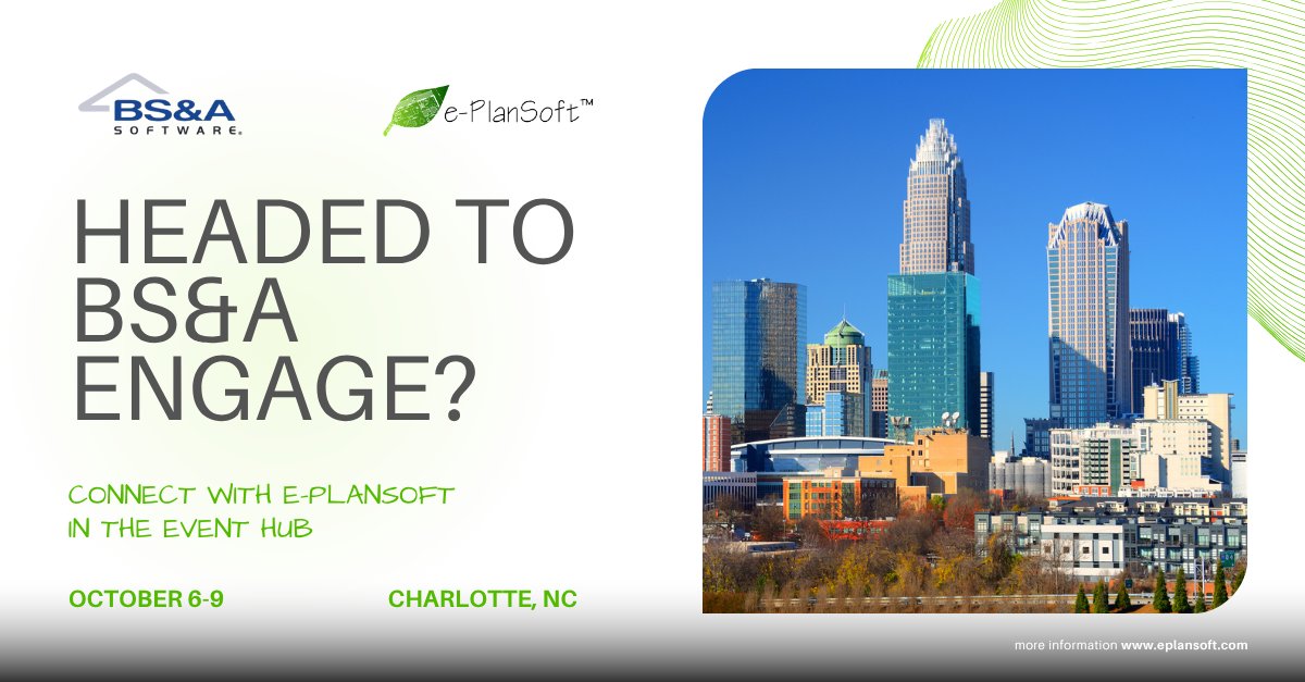 ePlanSoft's tweet photo. e-PlanSoft is excited to participate in BS&amp;A Engage next week! Stop by the Event Hub to see how e-PlanSoft and @bsasoftware are partnering to drive smarter plan review and permitting for agencies across the country. Learn more: https://t.co/CJrJkN42UI https://t.co/7sIfLFZip4