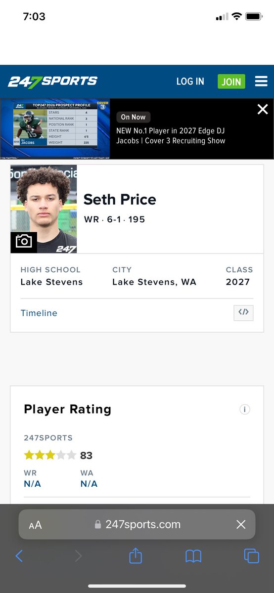 Blessed to be named a 3 ⭐️ WR !!