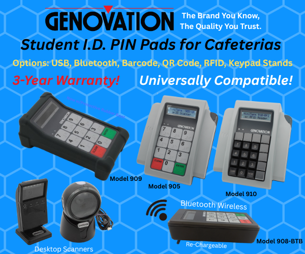 POS Student ID Keypads That Speed Up Lunch Lines.
Genovation.com
 Video
youtu.be/D9Qzo_dztKU?si…

#Miniterm #PINpad #Keypad #ANC #CSNA #K12 #Genovation #numberpad #schoollunch #edtech #cafeteriamanager