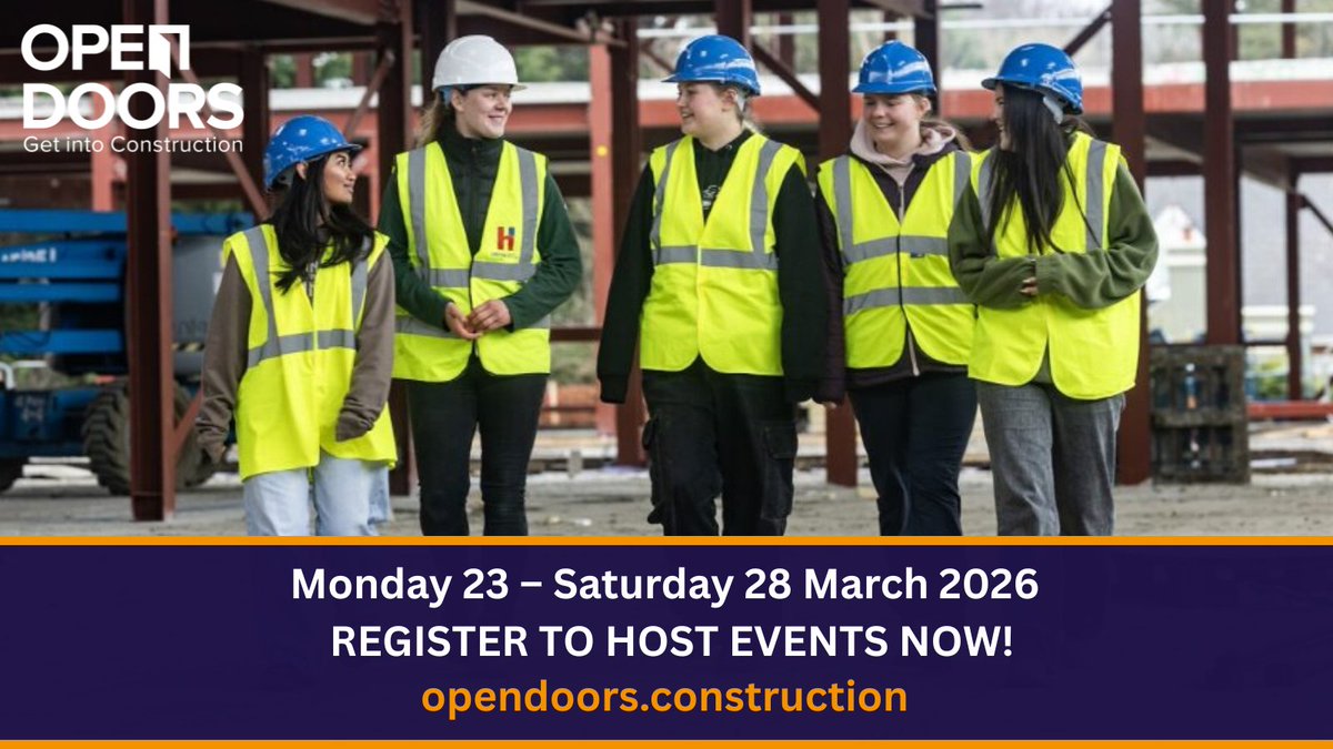 OpenDoorsWeek's tweet image. Registration to host Open Doors Events opens today!
Only core details are needed to appear on our interactive map of events while you develop your plans – allowing schools to plan ahead!
Undecided about hosting an event?
For more info: opendoors.construction/event-hosts/.
@CITB_UK @cscs