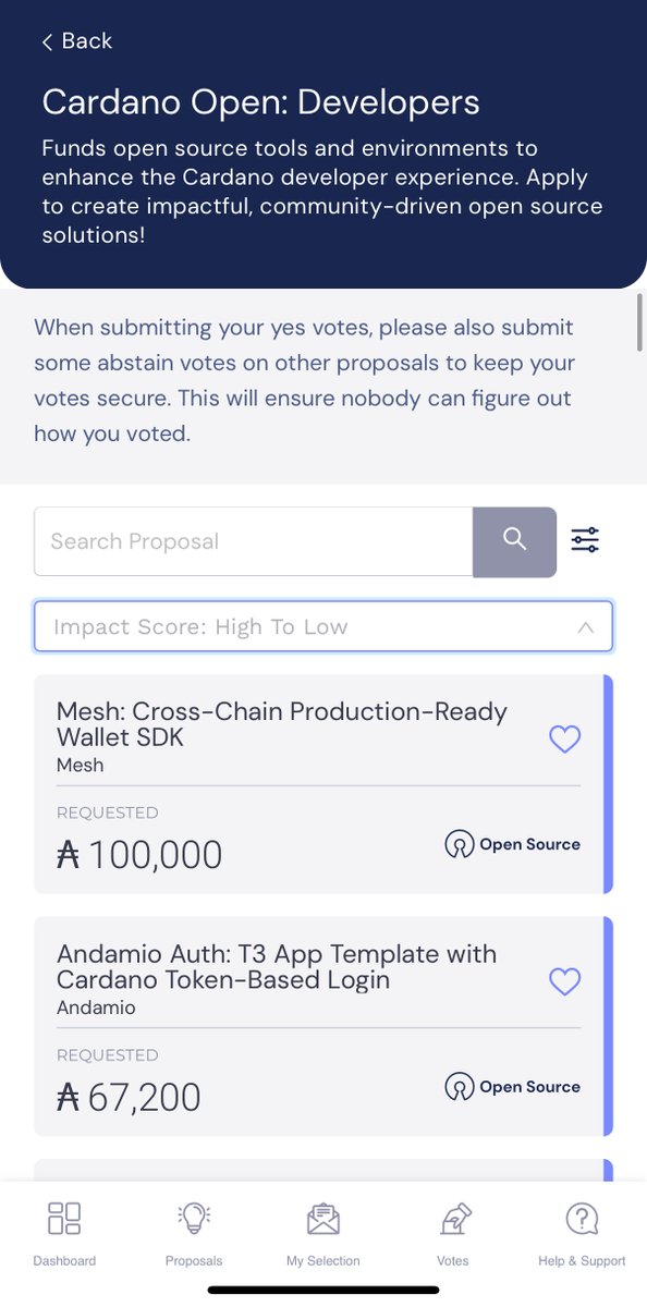 AndamioPlatform's tweet image. 1. Open Catalyst Voting App
2. View &quot;Cardano Open: Developers&quot;
3. Sort by Impact Score from High to Low
4. Vote for Andamio Auth: T3 App Template with #Cardano Token-Based Login