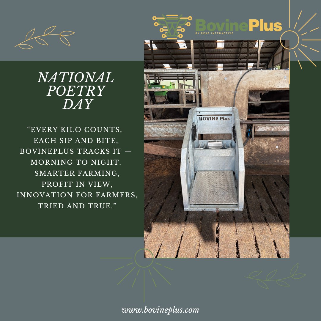 Celebrating #NationalPoetryDay with a verse for the future of farming — where data and tradition meet.

#NationalPoetryDay #BovinePlus #SmartFarming #IrishAgTech #EveryKiloCounts