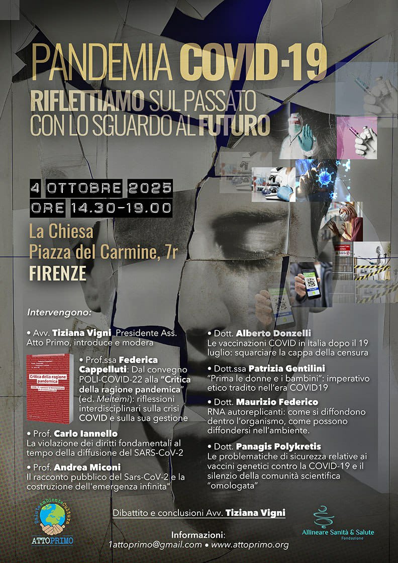 Per gli interessati, questo sabato pomeriggio a Firenze