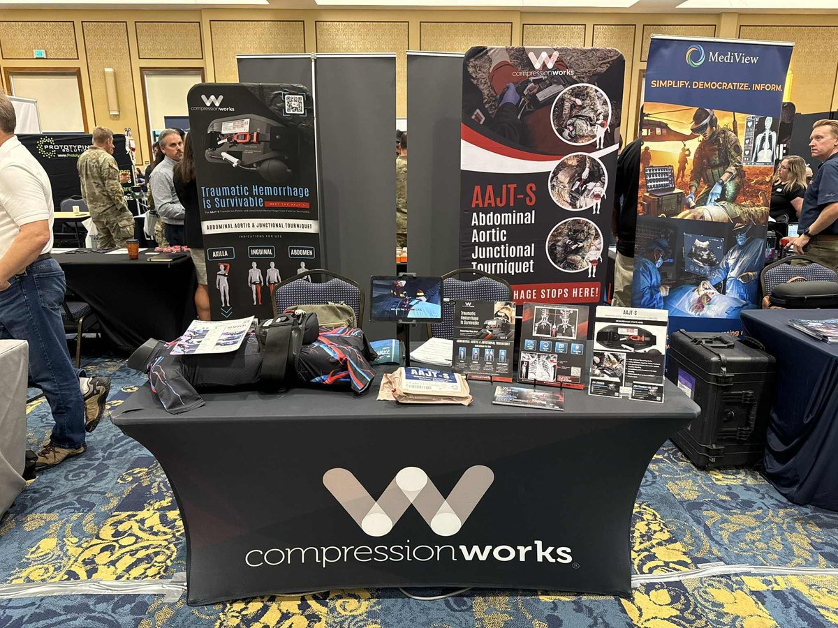 CompressionWork's tweet image. Live from Fort Bragg!

We’re on the ground at the Tactical Medicine &amp;amp; Tech Expo.

Stop by, say hello to Dr. Croushorn and JJ, and let’s talk trauma, tools, and saving lives.

#FortBragg #TacticalMedicine #AbdominalTourniquet #AAJTS #HemorrhageControl #CompressionWorks