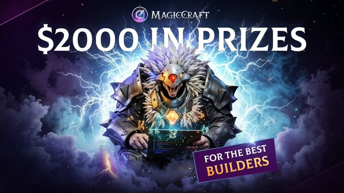 MagicCraftGame's tweet image. $2000 in prizes for the best builders. 🔨⌛️

&amp;gt; Who are you? 
&amp;gt; What are you building? 
&amp;gt; Why did you choose to build on Magic Craft?

Participate now: docs.google.com/forms/d/e/1FAI…