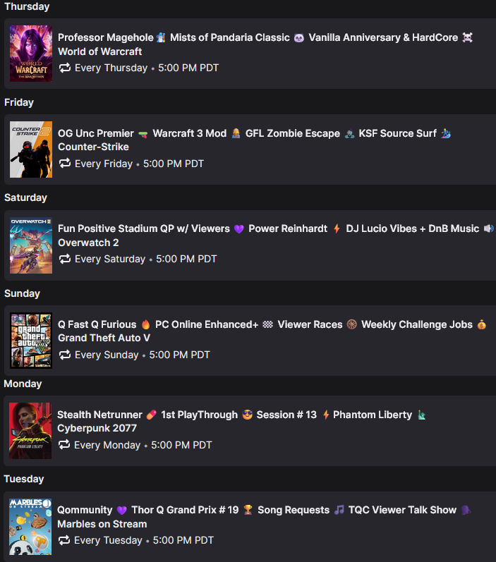 _Thor_Q's tweet image. WEEK 1 OF OCTOBER 👻#Twitch #Schedule