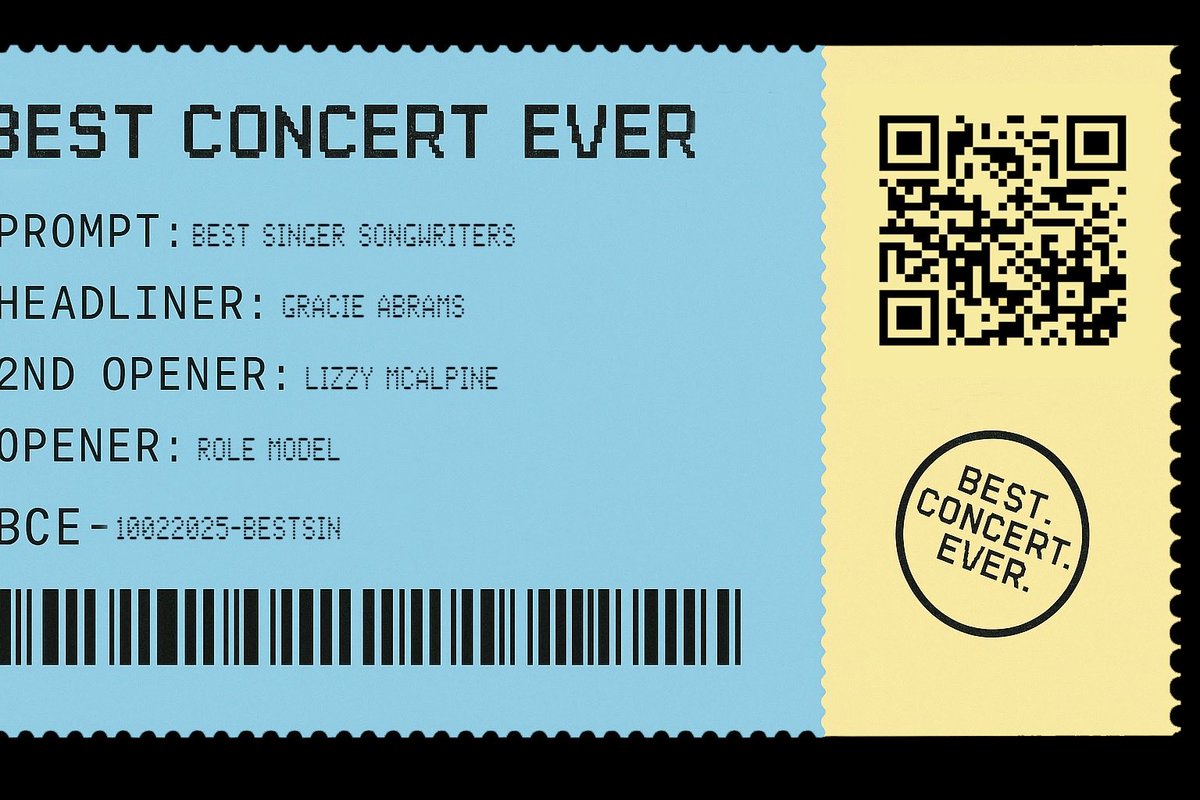 Here’s my lineup for “Best Singer Songwriters” 🎶🔥 Vote for it: bestconcertevergame.com/?vote=44b68213… or submit your own! #bestconcertever