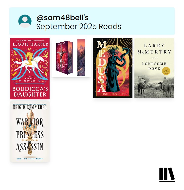 Sam48Bell's tweet image. September reading wrap. A bit of a slump last month.