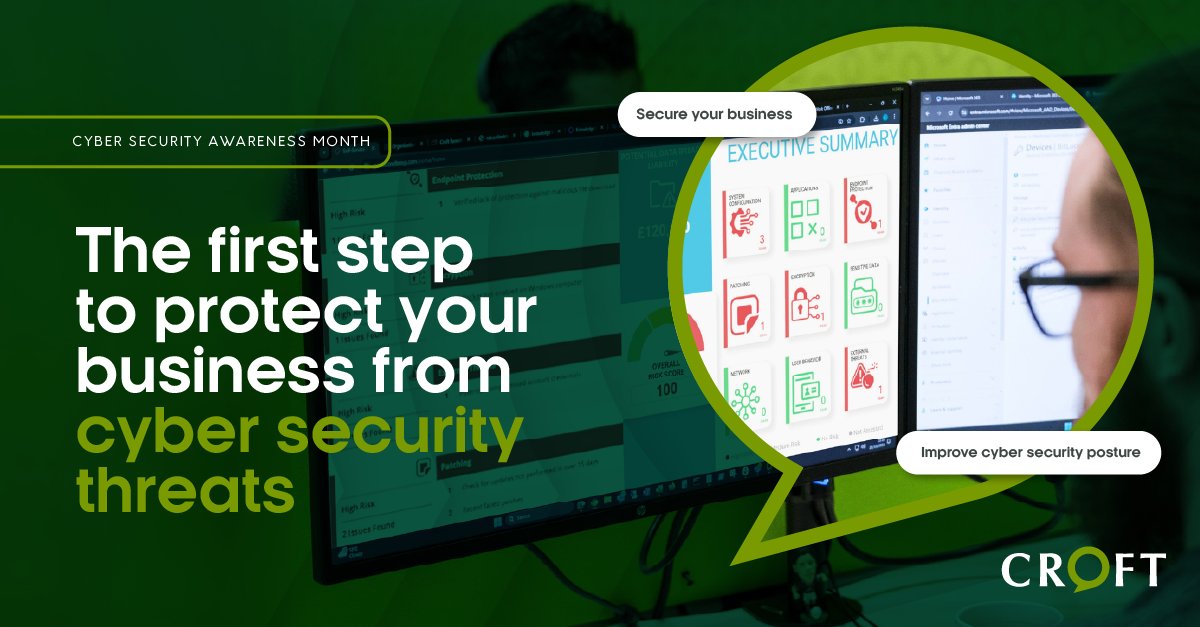 It's #CyberSecurityAwarenessMonth 🔒 Protect your business with our simple assessment – spot vulnerabilities before problems arise. Book yours: bit.ly/croft-cyber-se…