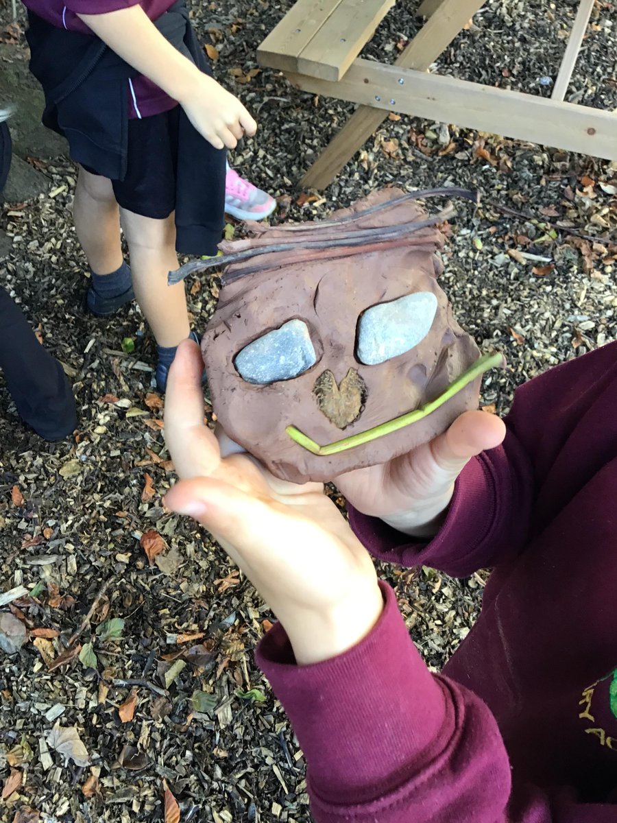 We’ve had a great couple of weeks in Get Outdoors Club! The children have made clay faces using natural materials and wrapped whittled sticks with wool and feathers to make birds. They have shown amazing imagination, independence and enthusiasm!