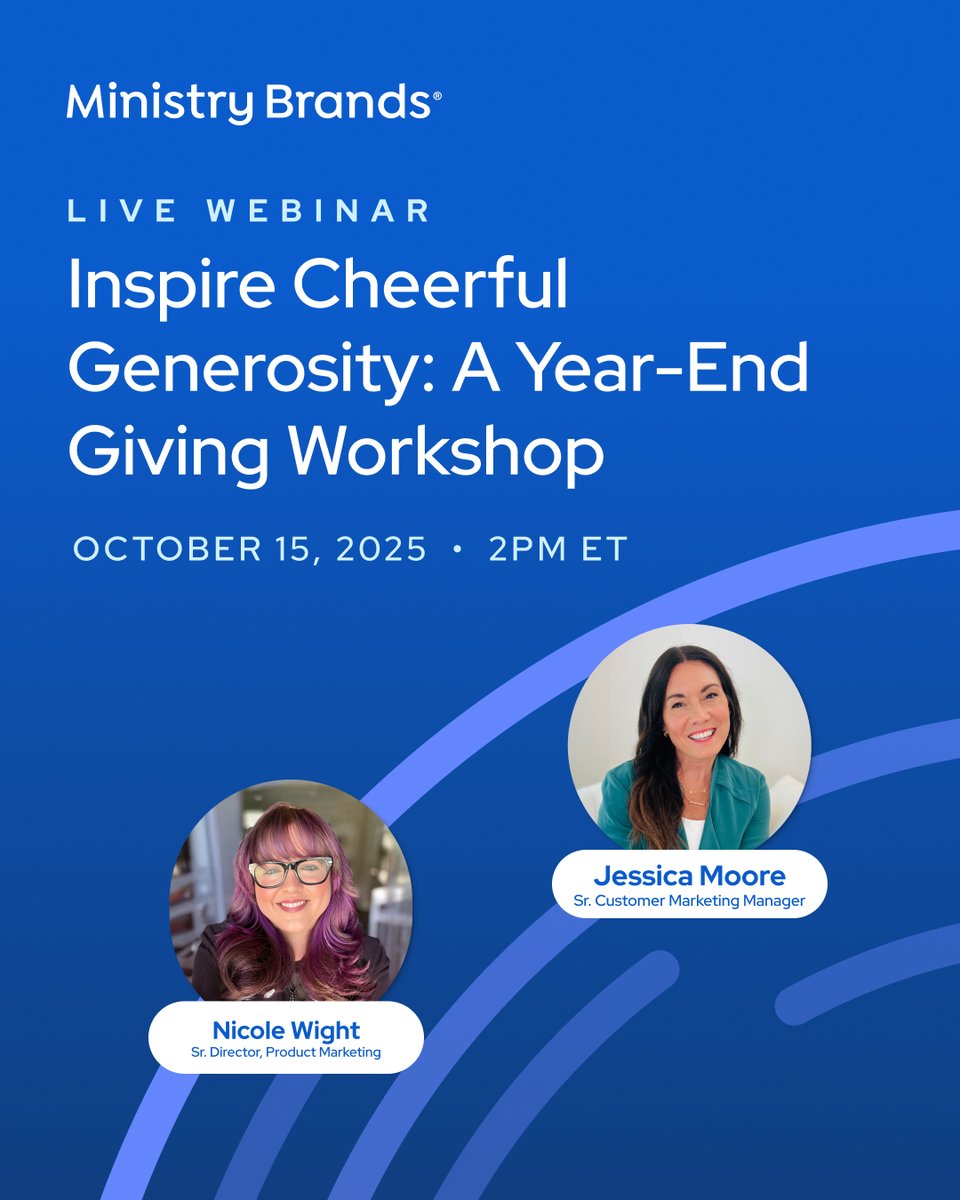 ✨ Ready to inspire cheerful generosity in the last few months of 2025?

Join us Wednesday, October 15 at 2:00 PM EDT for a free, one-hour online workshop designed to help your church lead a successful year-end giving campaign.

Register for FREE here 👉 bit.ly/3VCSE84