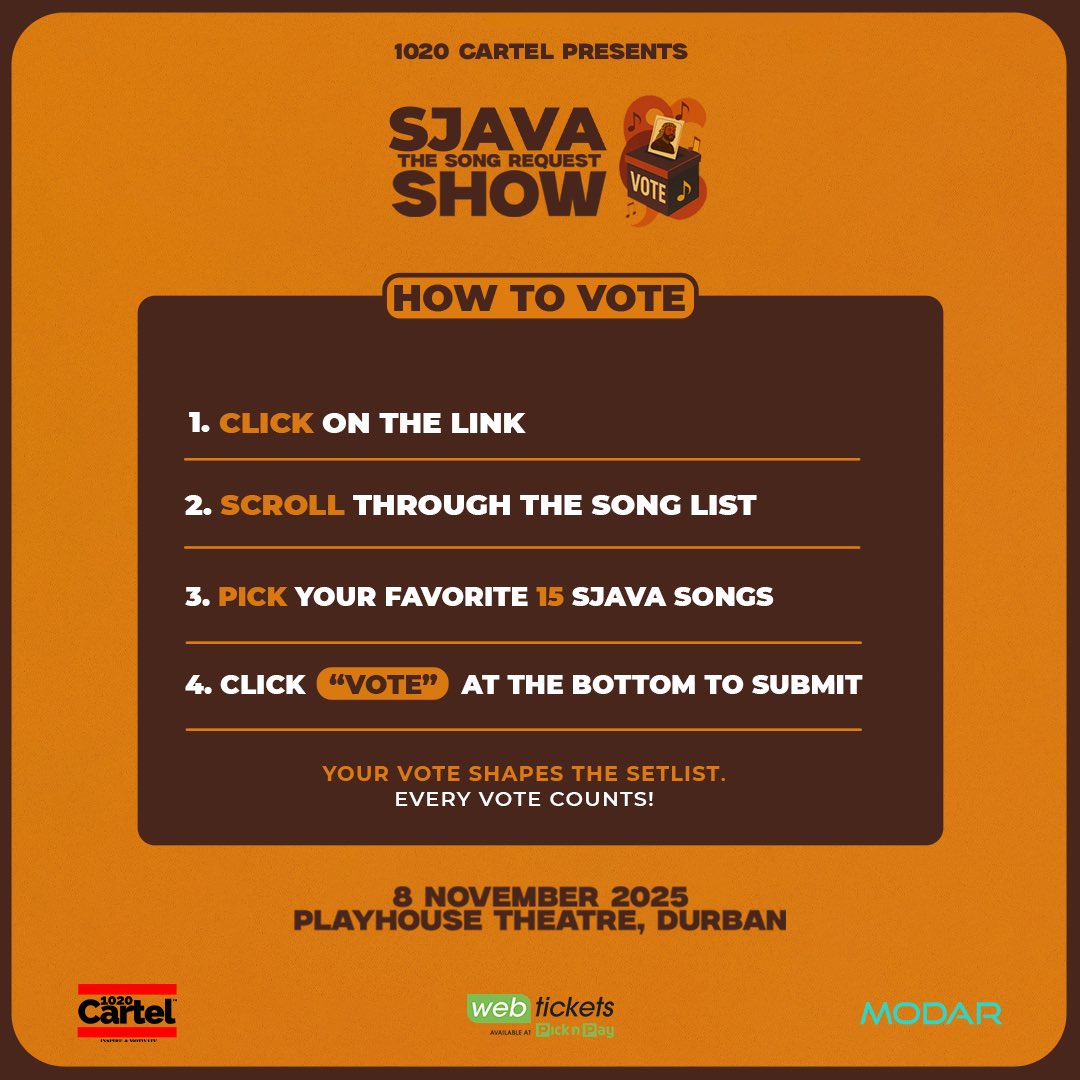 Vote Here: 1020cartel.com/request/ 

#sjavathesongrequestshow